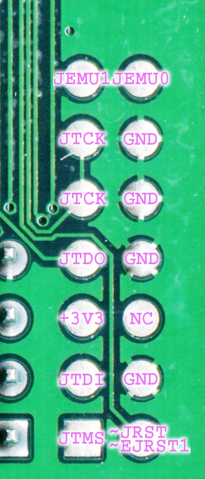 DSL600E circuit board: J6 (JTAG) pin assignments
