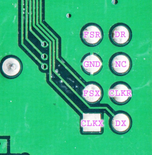 DSL600E circuit board: J7 (TI serial interface) pin assignments