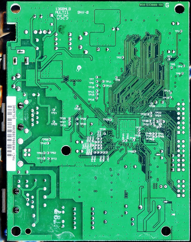 DSL600E circuit board, underside