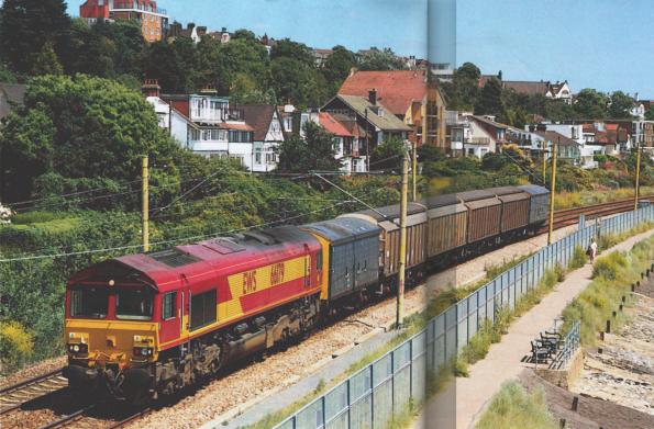 EWS placed the biggest order for Class 66s - with 250 locomotives. They work the length and breadth of the country on all manner of duties and have allowed withdrawal of twice as many older and less reliable locomotives. On June 16, 66179 works a Shoeburyness-Didcot MoD train past Chalkwell on the c2c commuter route. This train used to be worked by Class 47s and more recently Class 37s.