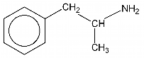 Structural formula of amphetamine