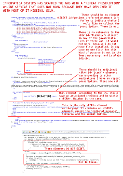 Annotated screenshots of BMJ Informatica's fucked up useless code