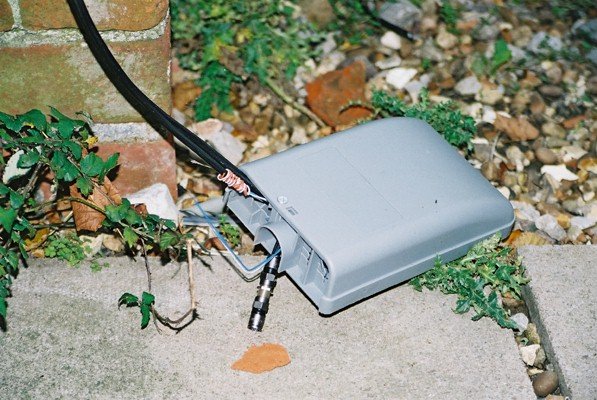 NTL junction box with cable ripped out