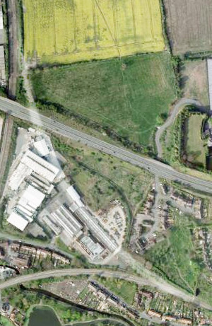 Droitwich triangle, aerial photograph